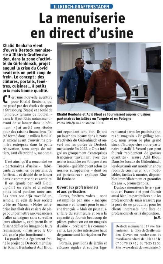 Article de presse : DNA Erstein