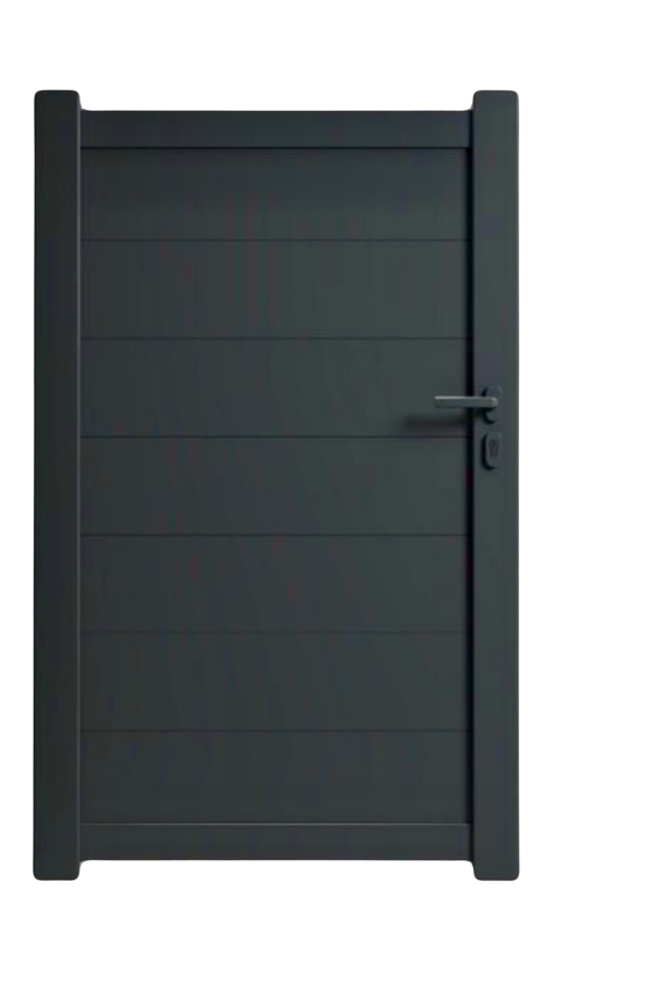 Portillon Plein en Aluminium Gris Anthracite &#8211; BERLIN Saverne 0