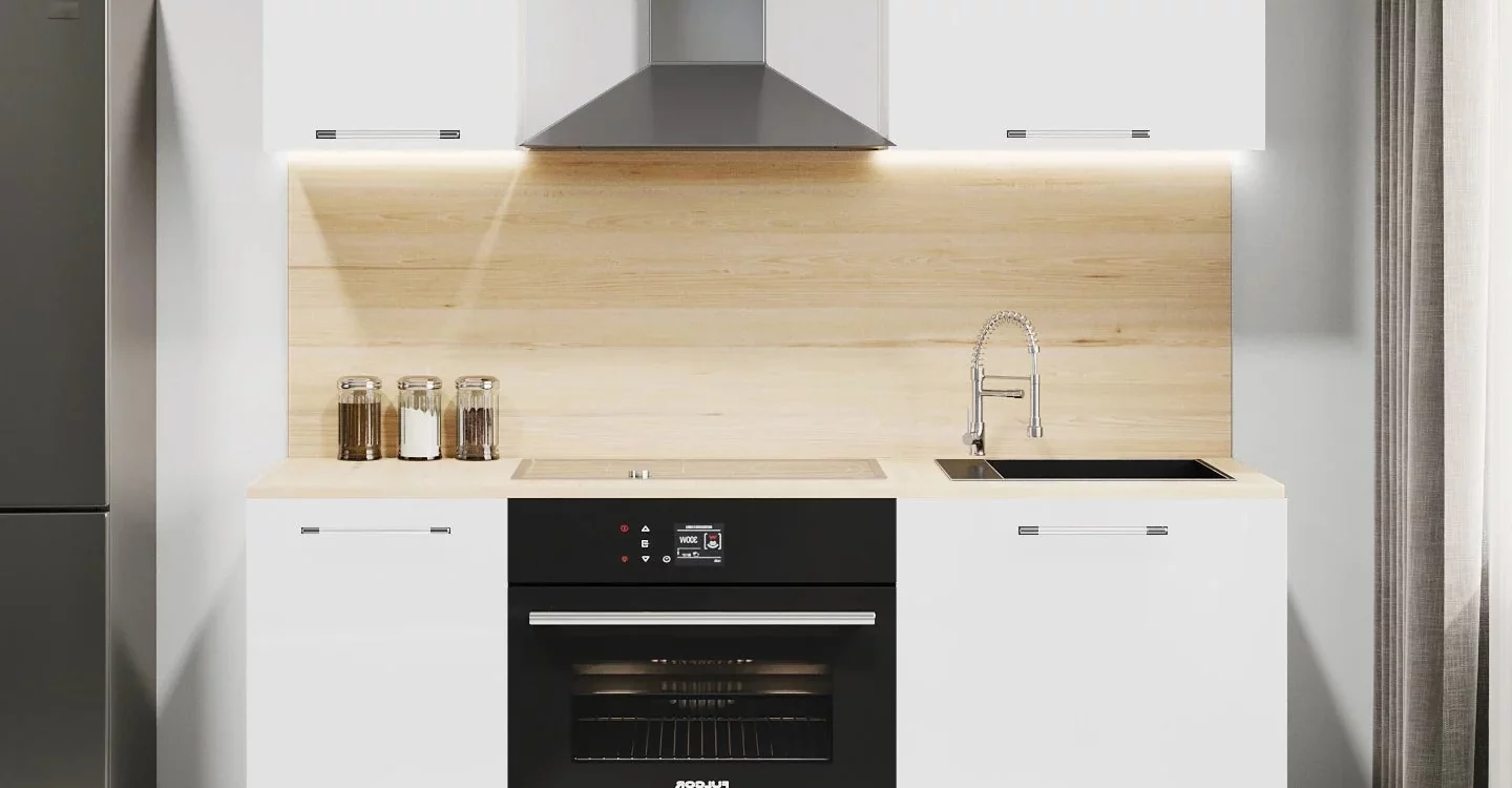 Cuisine Equip&eacute;e 160cm – Meuble Haut/Bas,  Fa&ccedil;ade Laqu&eacute;e Blanc Illkirch-Graffenstaden